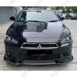 For 2008-2015 Mitsubishi Lancer RA-Style Painted Black Front Bumper Spoiler Lip