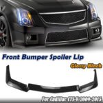 For 2009 2010 2011 2012-2015 Cadillac CTS-V Front Bumper Spoiler Splitter Black