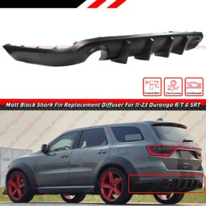 FOR 2011-2025 DODGE DURANGO R/T SRT MATT BLACK SHARK FIN REAR BUMPER DIFFUSER