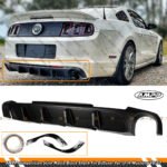 For 2013-2014 Ford Mustang GT V6 AMPP Competition Style Matt Black Rear Diffuser
