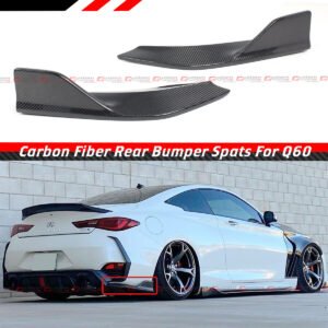 For 2017-2022 Infiniti Q60 Carbon Fiber Rear Bumper Side Corner Apron Extension
