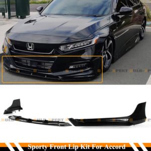 For 2018-2020 Accord Painted Gloss Black Yofer JDM Front Bumper Lip Splitter Kit - Image 2