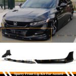 For 2018-2020 Accord Painted Gloss Black Yofer JDM Front Bumper Lip Splitter Kit
