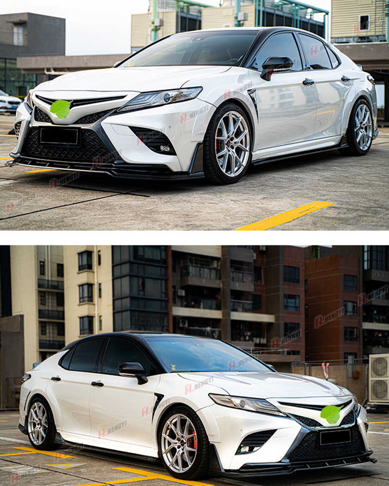 For 2018-24 Camry SE XSE V2 Style Winglet Carbon Style Front Bumper Lip Splitter - Image 3