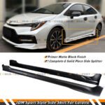FOR 2020-2024 TOYOTA COROLLA 4DR SEDAN GR STYLE MATT BLACK SIDE SKIRT EXTENSION