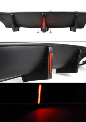 For 2020-23 Dodge Charger SRT Scat Widebody Matt Black LED Rear Bumper Diffuser - Image 4
