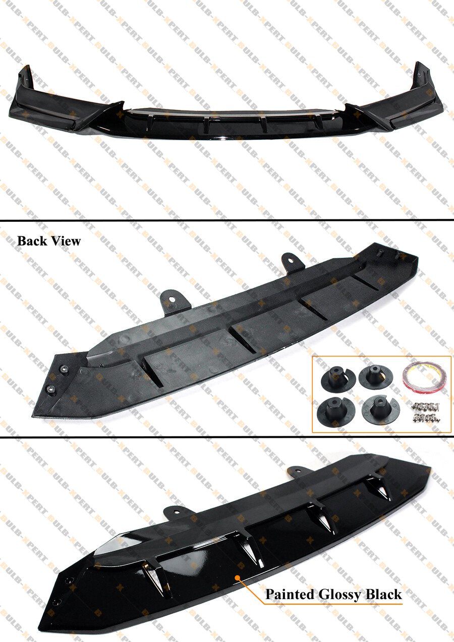 For 2021-2022 Honda Accord ACR Painted Gloss Black JDM Front Bumper Lip Splitter - Image 3