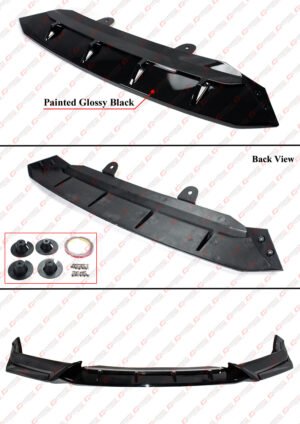 For 2021-2022 Honda Accord ACR Painted Gloss Black JDM Front Bumper Lip Splitter - Image 3