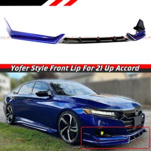 For 2021-2022 Honda Accord Yofer Still Night Pearl Front Bumper Lip Splitter Kit