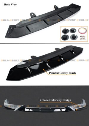 For 2021-22 Honda Accord ACR Lunar Silver Metallic Front Bumper Lip Splitter Kit - Image 3