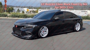 For 2022-2024 Honda Civic 11th GF Bodykit Black Pearl Front Bumper Lip Splitter - Image 2