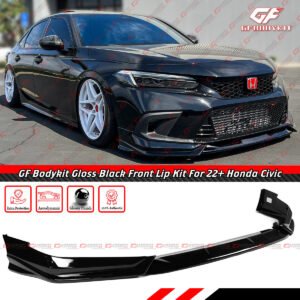 For 2022-2024 Honda Civic 11th GF Bodykit Black Pearl Front Bumper Lip Splitter