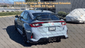 For 2023-2025 Civic Type-R FL5 J Style Carbon Fiber Rear Bumper Corner Extension - Image 2