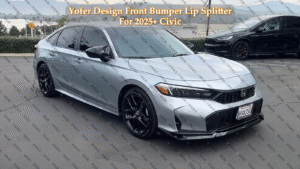 For 2025 Up Honda Civic 11th Gen Yofer Glossy Black Front Bumper Lip Splitter - Image 2