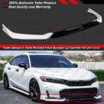 For 2025 Up Honda Civic Yofer Pearl White Black 2 Tone Front Bumper Lip Splitter