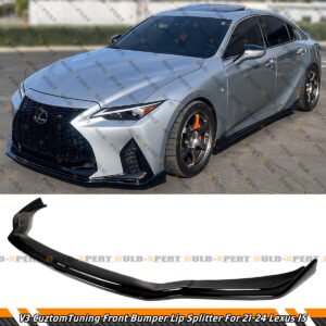 For 21-25 Lexus IS300 IS350 V3 CTM Design Glossy Black Front Bumper Lip Splitter