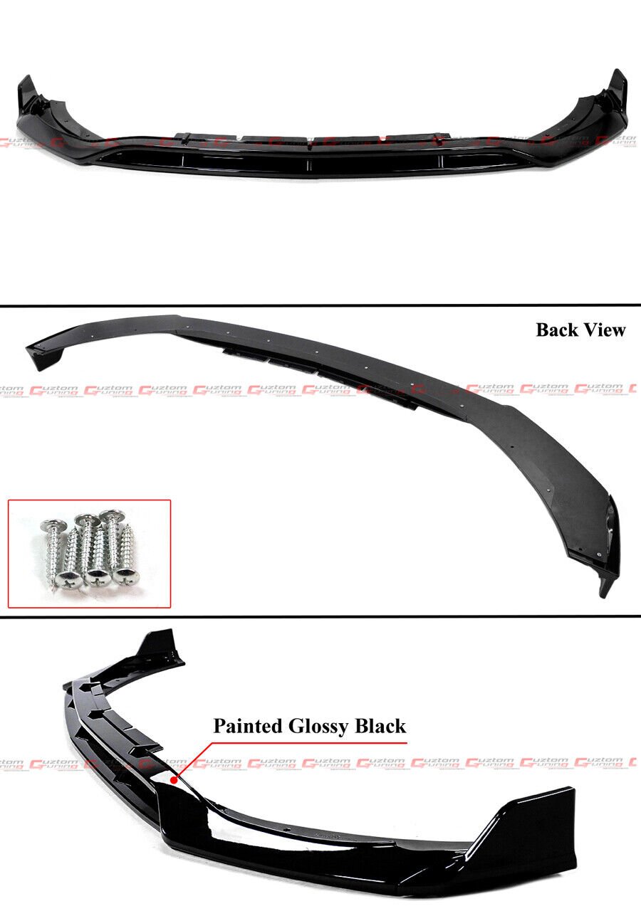 FOR 22-25 MERCEDES BENZ C CLASS W206 AMG BRS STYLE GLOSS BLACK FRONT BUMPER LIP - Image 3