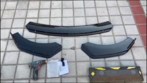 For Audi A5 S5 A6 A7 A8 Carbon Fiber Front Bumper Lip Splitter + Side Skirts Kit - Image 2