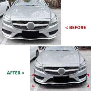 For Benz C218 X218 CLS550 CLS63 2014-2017 Gloss Black Front Spoiler Lip Splitter - Image 2