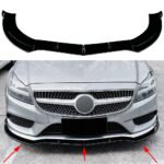 For Benz C218 X218 CLS550 CLS63 2014-2017 Gloss Black Front Spoiler Lip Splitter