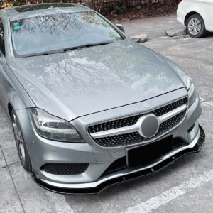 For Benz C218 X218 CLS550 CLS63 2014-2017 Gloss Black Front Spoiler Lip Splitter - Image 3