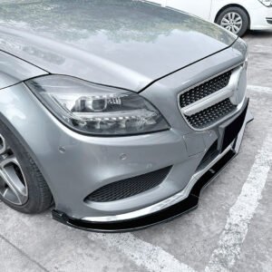 For Benz C218 X218 CLS550 CLS63 2014-2017 Gloss Black Front Spoiler Lip Splitter - Image 4