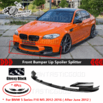 For BMW F10 M5 2012-16丨M Performance Style Gloss Black Front Bumper Lip Splitter