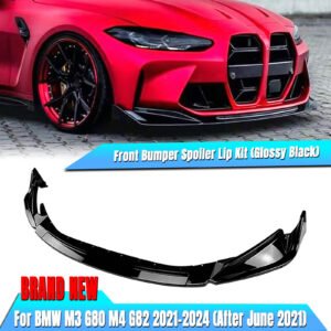 For BMW M3 G80 M4 G82 2021-25 Front Bumper Spoiler Splitter Lip Kit Glossy Black