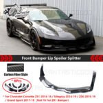 For Corvette C7 Z06 STG 3 2014-19 Carbon Fiber Front Bumper Lip Spoiler Splitter