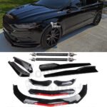 For Ford Fusion Black Front Bumper Lip Side Skirt Rear Diffuser Lip Strut Rods