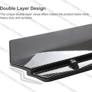 For Infiniti Q60 Carbon Fiber Front Bumper Lip Splitter + Side Skirts &Strut Rod - Image 4