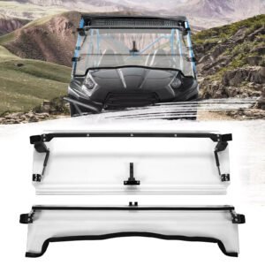For Kawasaki Teryx 750 800 12-15 Front 2-in-1 Folding Windshield Windscreen