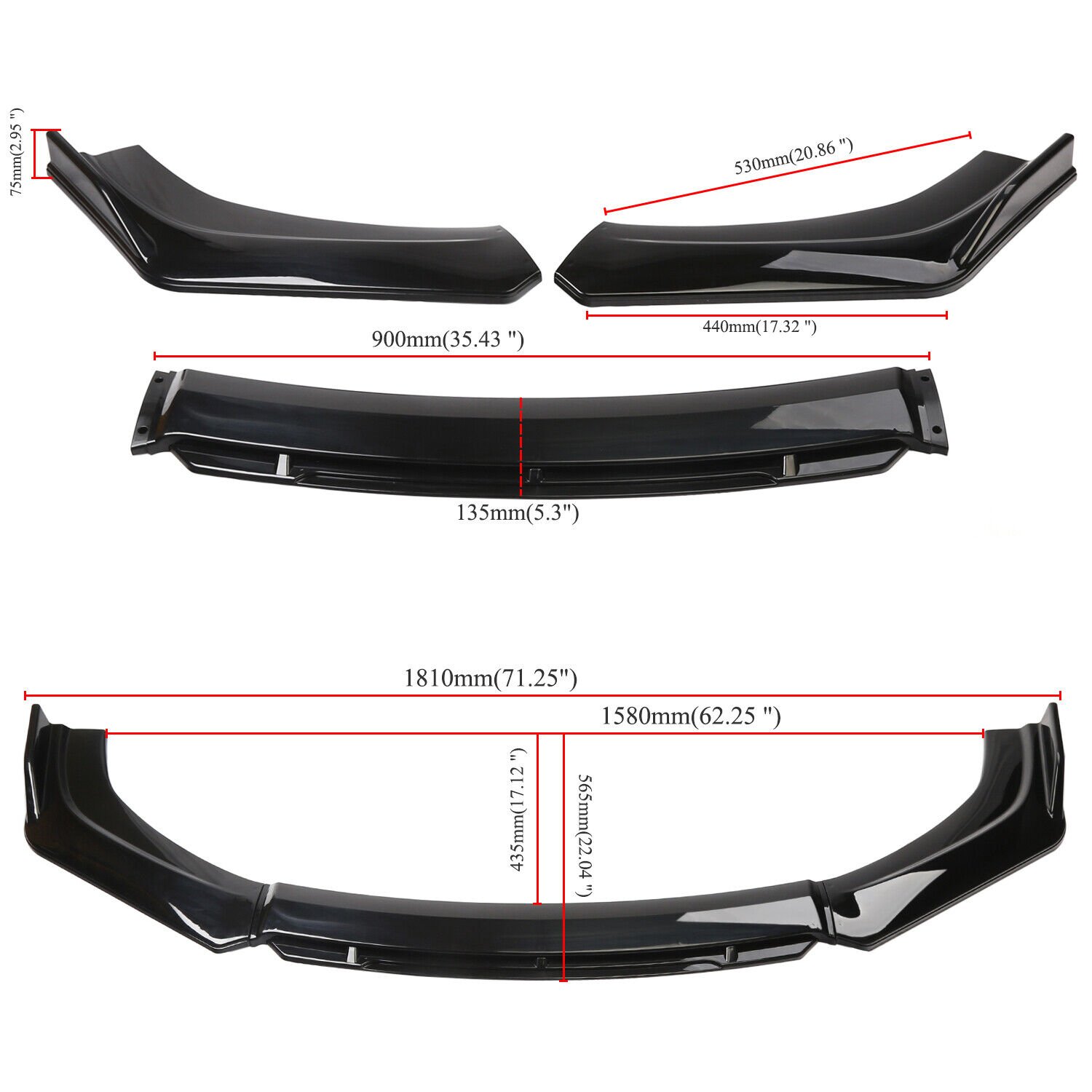 For Scion TC 05-16 FR-S Front Bumper Lip Splitter + Side Skirts + Strut Rods A+ - Image 2