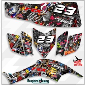 FREE SHIPPING HONDA TRX 400ex 99 -2007 GRAPHIC KIT DECAL ATV 12MIL GROSOR