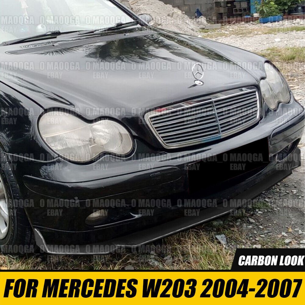 Front Bumper Lip Side Skirt Strut Rods For Mercedes W203 C320 C230 Carbon Style - Image 3