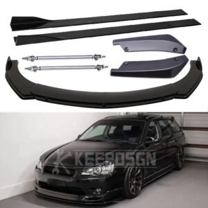 Front Bumper Lip Splitter 78.7" Side Skirt Strut Rods Body Kit For Subaru Legacy
