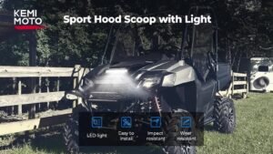 Front Hood Scoop Spotlight Auxiliary Light Kit for Honda Pioneer 700 2014-2025 - Image 2