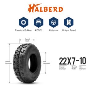 Front & Rear ATV Tires Set 4 22x7-10 20x11-10 22x7x10 20x11x10 UTV Replacement - Image 2