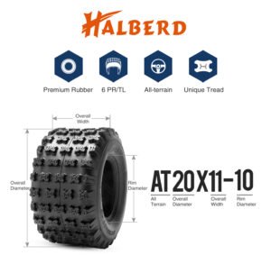 Front & Rear ATV Tires Set 4 22x7-10 20x11-10 22x7x10 20x11x10 UTV Replacement - Image 4
