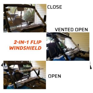 Full Flip Up Split Windshield 2-IN-1 For 2014-18 Polaris RZR XP 1000 /S4 RZR 900 - Image 4