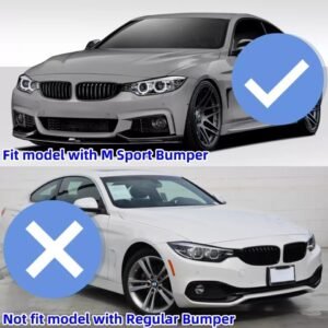Gloss Black Front Bumper Lip Splitter For 2014-2020 BMW F32 F33 F36 M-Sport - Image 2