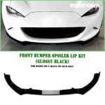Gloss Black Front Bumper Spoiler Lip For Mazda MX-5 Miata ND 2016-2022 2017