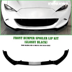 Gloss Black Front Bumper Spoiler Lip For Mazda MX-5 Miata ND 2016-2022 2017