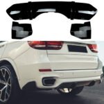 Gloss Black Rear Bumper Diffuser Lip Spoiler For BMW F15 X5 M Sport 2014-2018