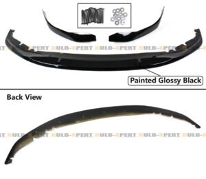 Glossy Blk Front Splitter Kit For 17-2020 BMW G30 530i 540i M550i M Sport Bumper - Image 3