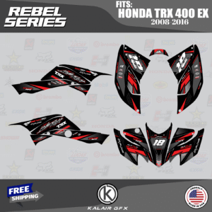 Graphics Kit for HONDA TRX400EX TRX 400EX (2008-2016) 16 Mil Rebel Series - Red