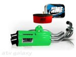 HMF Performance GREEN BLACK Dual Full Exhaust Jet Uni Filter Kawasaki KFX700