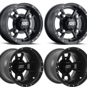 ITP 10" Front 9" Rear SS112 Matte Black Sport Wheels YZF450 Raptor 700 Banshee