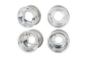 KFX 450R KFX 400 Front Rear Wheels 10x5 9x8 Alba Racing Polished Rolled Lip 32