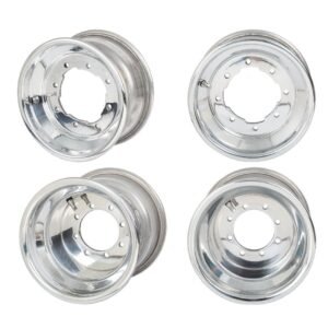 KFX 450R KFX 400 Front Rear Wheels 10x5 9x8 Alba Racing Polished Rolled Lip 32